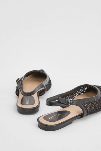 Chaussures Plates À Bout Pointu Gemma En Maille Avec Bride Arrière | Taille 36 - Oasis - Modalova