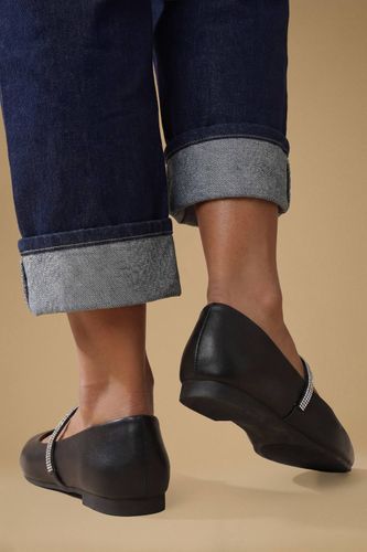 Ballerines Eloise En Synthétiquecuir Avec Bride Ornée De Strass | Taille 41 - Oasis - Modalova