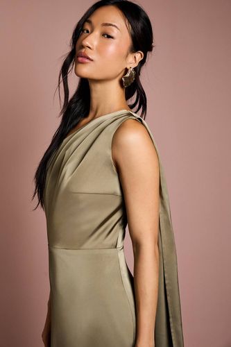Robe de Demoiselle d'Honneur Longue en Satin à Une Épaule avec Drapé Honoured | Taille 48 - Coast - Modalova