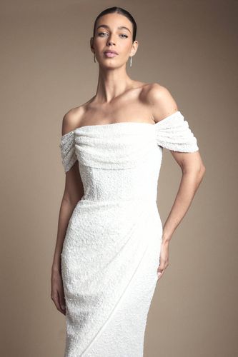Robe de Mariée Honoured à Sequins Bardot et Jupe Portefeuille | Taille 46 - Coast - Modalova