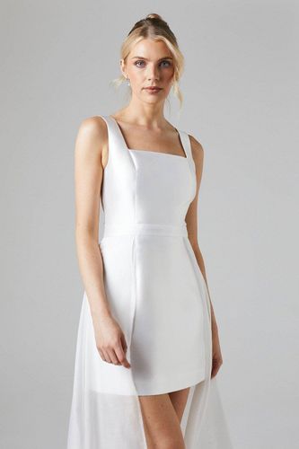 Robe de Mariée Courte en Sergé avec Jupe en Organza | Taille 46 - Coast - Modalova