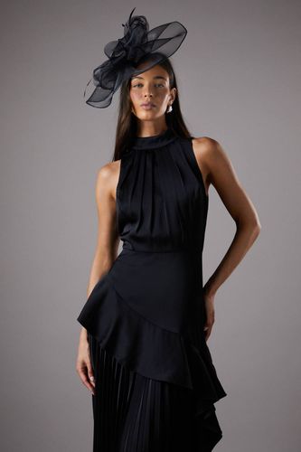 Robe en Crêpe Satiné Sans Manches à Volants et Plis | Taille 38 - Coast - Modalova