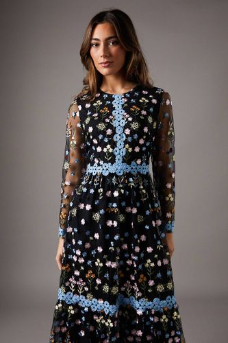 Robe Longue Brodée à Motifs Floraux | Taille 42 - Coast - Modalova