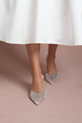 Escarpins de Mariée Tilly à Bride Arrière avec Diamants et Perles à Bout Pointu | Taille 41 - Coast - Modalova