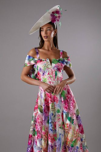 Robe Midi Bardot en Organza Imprimé Lisa Tan | Taille 40 - Coast - Modalova