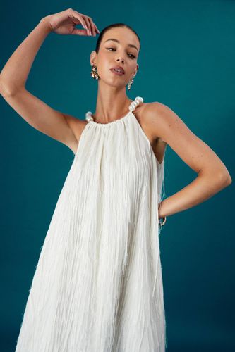Robe Maxi Muse à Ourlet Plumes et Perles Volumineuse | Taille 44 - Coast - Modalova