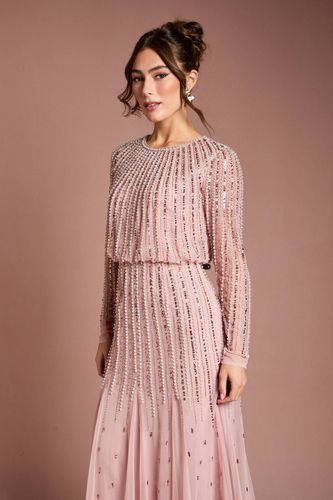 Robe Longue à Manches Longues Ornée de Sequins Linéaires | Taille 42 - Coast - Modalova