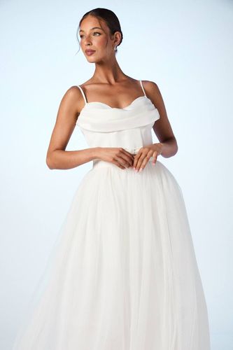 Robe de Mariée en Satin à Corsage et Col Drapé | Taille 40 - Coast - Modalova