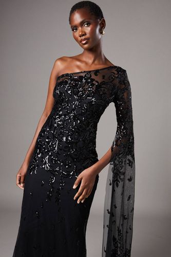 Robe Maxi Asymétrique En Dentelle Avec Manche Cape | Taille 42 - Coast - Modalova
