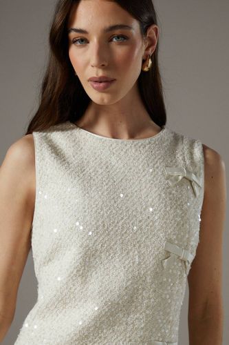 Robe Droite Bouclé à Sequins avec Nœuds | Taille 46 - Coast - Modalova