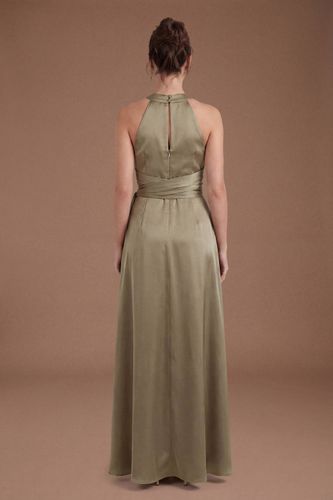 Robe de Demoiselle d'Honneur Maxi en Satin Honoured Petite à Col Halter Torsadé | Taille 46 - Coast - Modalova