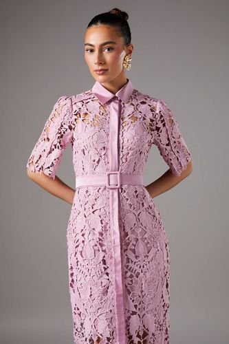 Robe Chemise en Dentelle à Manches Courtes | Taille 42 - Coast - Modalova