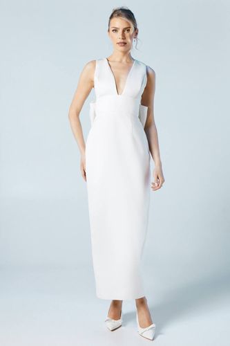 Robe de Mariée Honoured à Décolleté Plongeant en Satin Structuré avec Nœud au Dos | Taille 46 - Coast - Modalova