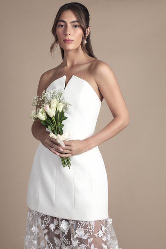 Robe de Mariée Maxi à Bustier Structuré avec Jupe en Dentelle | Taille 44 - Coast - Modalova