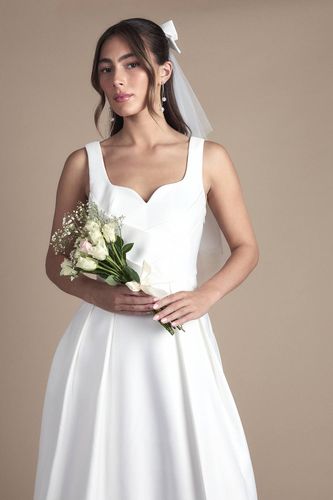 Robe de Mariée Bustier Satin Plissé Jupe Ample | Taille 46 - Coast - Modalova