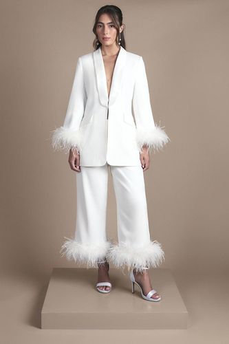 Blazer de Mariage Style Smoking à Revers Simple avec Garniture de Plumes | Taille 46 - Coast - Modalova