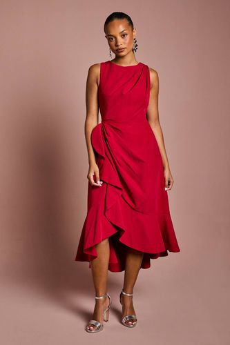 Petite Robe Crêpe à Volants avec Dos Échancré | Taille 34 - Coast - Modalova