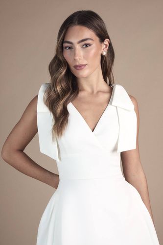 Robe de Mariée Mini Patineuse avec Bretelles Nœud | Taille 44 - Coast - Modalova