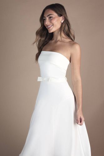 Robe de Mariée Mi-Longue Bustier avec Nœud à la Taille | Taille 46 - Coast - Modalova
