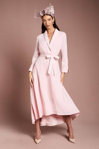 Robe Portefeuille Satinée à Col et Ceinture Lisa Tan | Taille 46 - Coast - Modalova