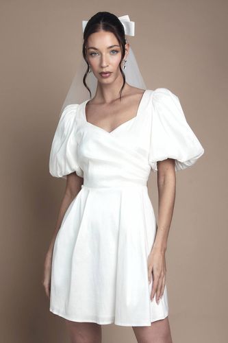 Robe Courte à Manches Bouffantes Robe de Mariée avec Dos Noué | Taille 46 - Coast - Modalova
