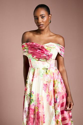 Robe Mi-longue à Rayures en Organza avec Haut Plissé | Taille 42 - Coast - Modalova