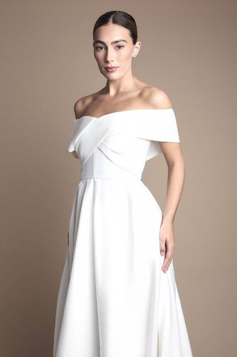 Robe de Mariée Satin Bardot Origami | Taille 46 - Coast - Modalova