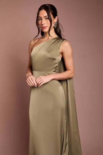 Robe de Demoiselle d'Honneur Longue en Satin Honoured Petite à Une Épaule Drapée | Taille 46 - Coast - Modalova