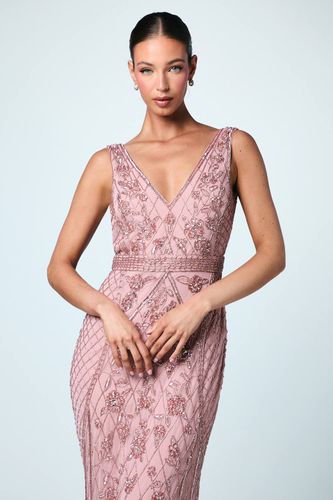 Robe de Demoiselle d'Honneur à Décolleté Plongeant Ornée de Motifs Floraux | Taille 40 - Coast - Modalova