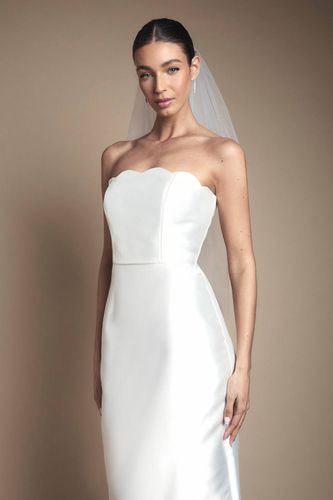 Robe de Mariée Colonne en Sergé avec Détail Festonné | Taille 46 - Coast - Modalova