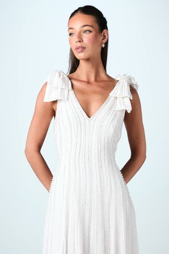 Robe de Mariée Longue Ornée avec Détail Nœud aux Épaules | Taille 40 - Coast - Modalova