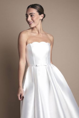 Robe de Mariée Mi-Longue Bustier à Bords Festonnés | Taille 42 - Coast - Modalova