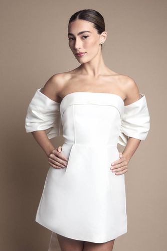 Robe de Mariée Mini en Sergé Minimaliste Sans Bretelles | Taille 46 - Coast - Modalova