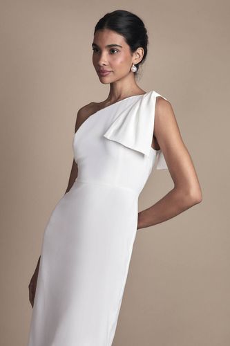 Robe de Mariée Mi-Longue à Une Épaule avec Nœud | Taille 46 - Coast - Modalova