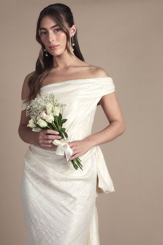 Robe de Mariée Maxi à Corset Drapé avec Nœud | Taille 38 - Coast - Modalova