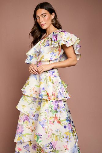 Robe Maxi À Une Épaule Avec Volants Imprimé Brillant | Taille 38 - Coast - Modalova