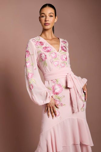 Robe Maxi Asymétrique Ornée De Sequins Et Brodée | Taille 42 - Coast - Modalova
