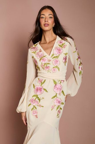 Robe Maxi Asymétrique Ornée De Sequins Et Brodée | Taille 44 - Coast - Modalova