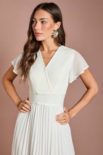 Robe Midi Bandage En Georgette Plissée Avec Détail Nœud | Taille 44 - Coast - Modalova