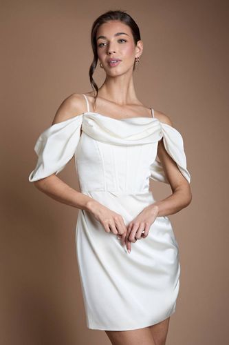 Robe De Mariée Courte En Satin À Corset | Taille 44 - Coast - Modalova