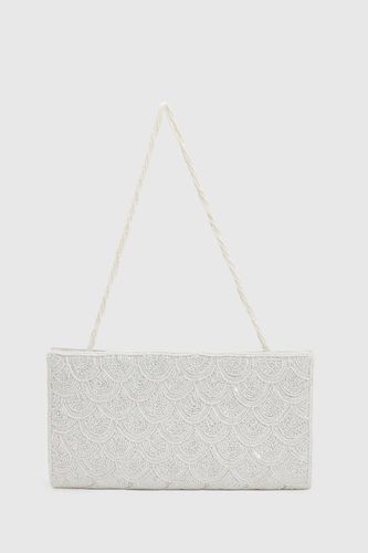 Sac Pochette De Mariée Luna Grande Avec Perles Et Bandoulière Perlée - Coast - Modalova
