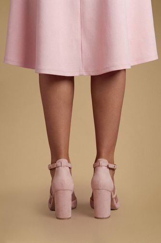 Escarpins À Talon Bloc Pointu En Synthétique Avec Brides Croisées - Coupe Large Treat | Taille 41 - Coast - Modalova