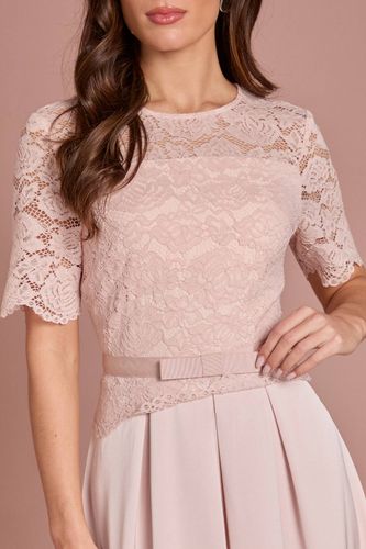 Robe Midi Évasée En Dentelle Et Crêpe | Taille 40 - Coast - Modalova