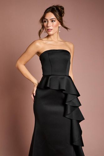 Robe Maxi en Crêpe Stretch à Bandeau et Volants | Taille 46 - Coast - Modalova