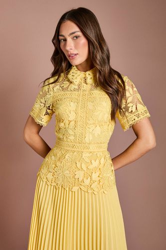 Robe Plissée À Haut En Dentelle | Taille 46 - Coast - Modalova