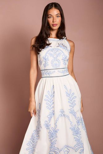 Robe Midi Brodée À Encolure Dos-nu | Taille 46 - Coast - Modalova