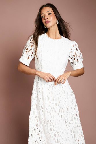 Robe Mi-Longue en Dentelle à Manches Courtes | Taille 40 - Coast - Modalova