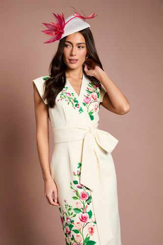 Robe Midi Ajustée Lisa Beige À Taille Nouée Portefeuille | Taille 46 - Coast - Modalova
