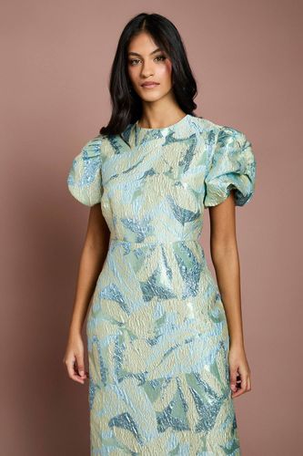 Robe Crayon Petite À Manches Bouffantes En Jacquard Métallisé | Taille 40 - Coast - Modalova