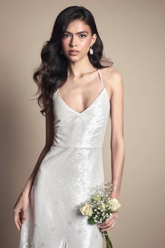 Robe De Mariée Maxi À Godets Et Sequins | Taille 46 - Coast - Modalova